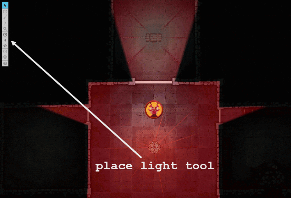 The  Place Light Tool in use