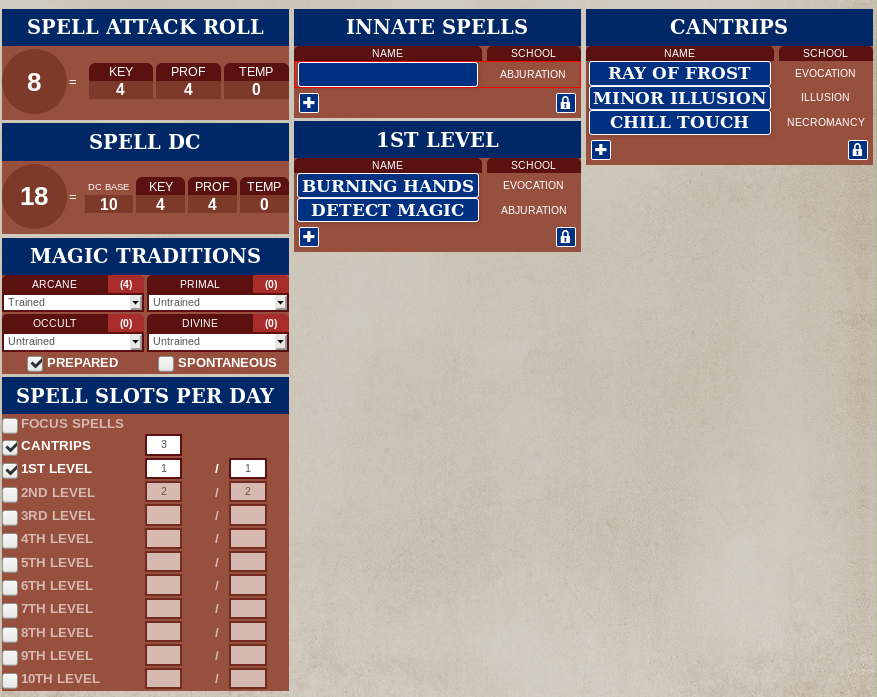 roll 20 spell slots