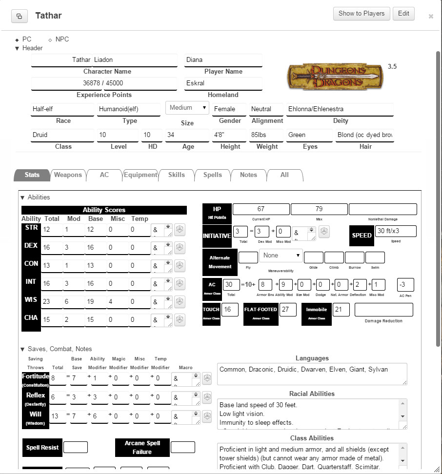Dungeons And Dragons 3 5 Roll20 Wiki