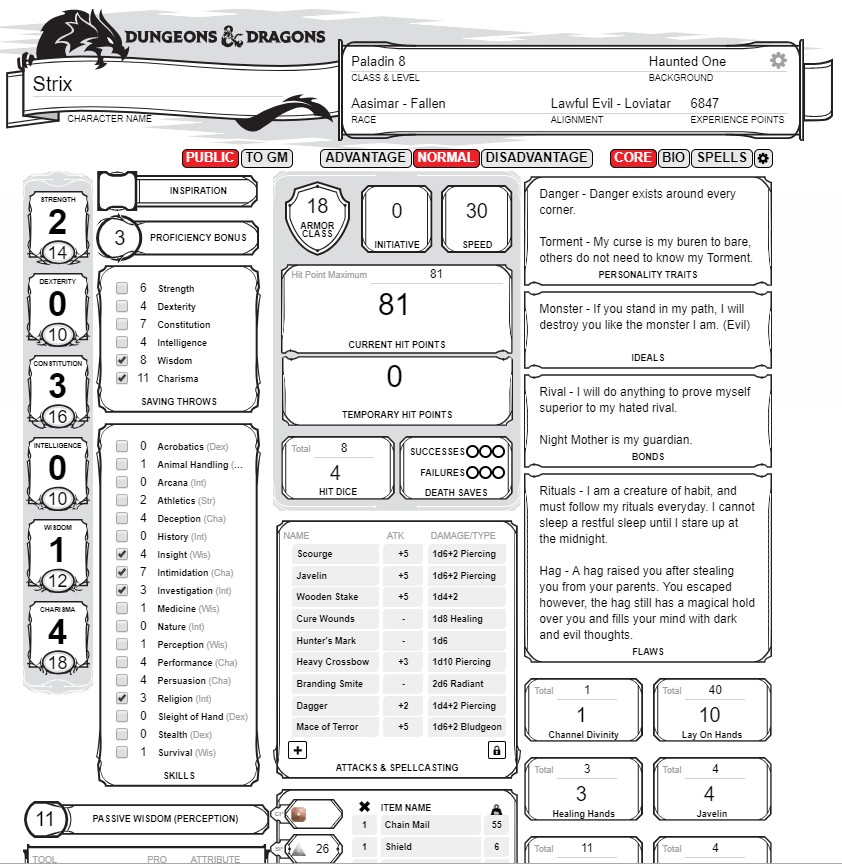 Character Sheets Roll20 Wiki